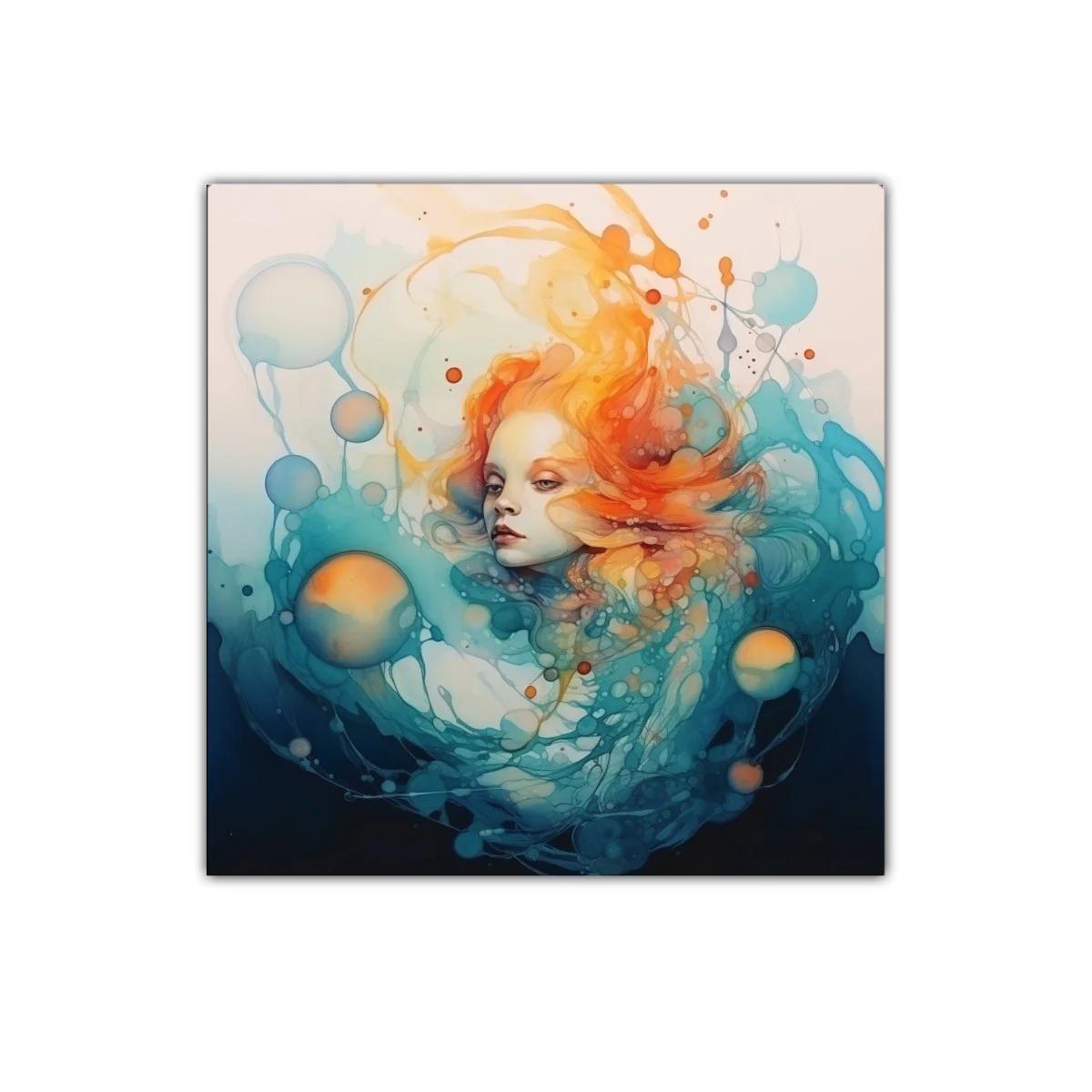 Retrato onírico con tonos vibrantes y formas fluidas — imagen principal