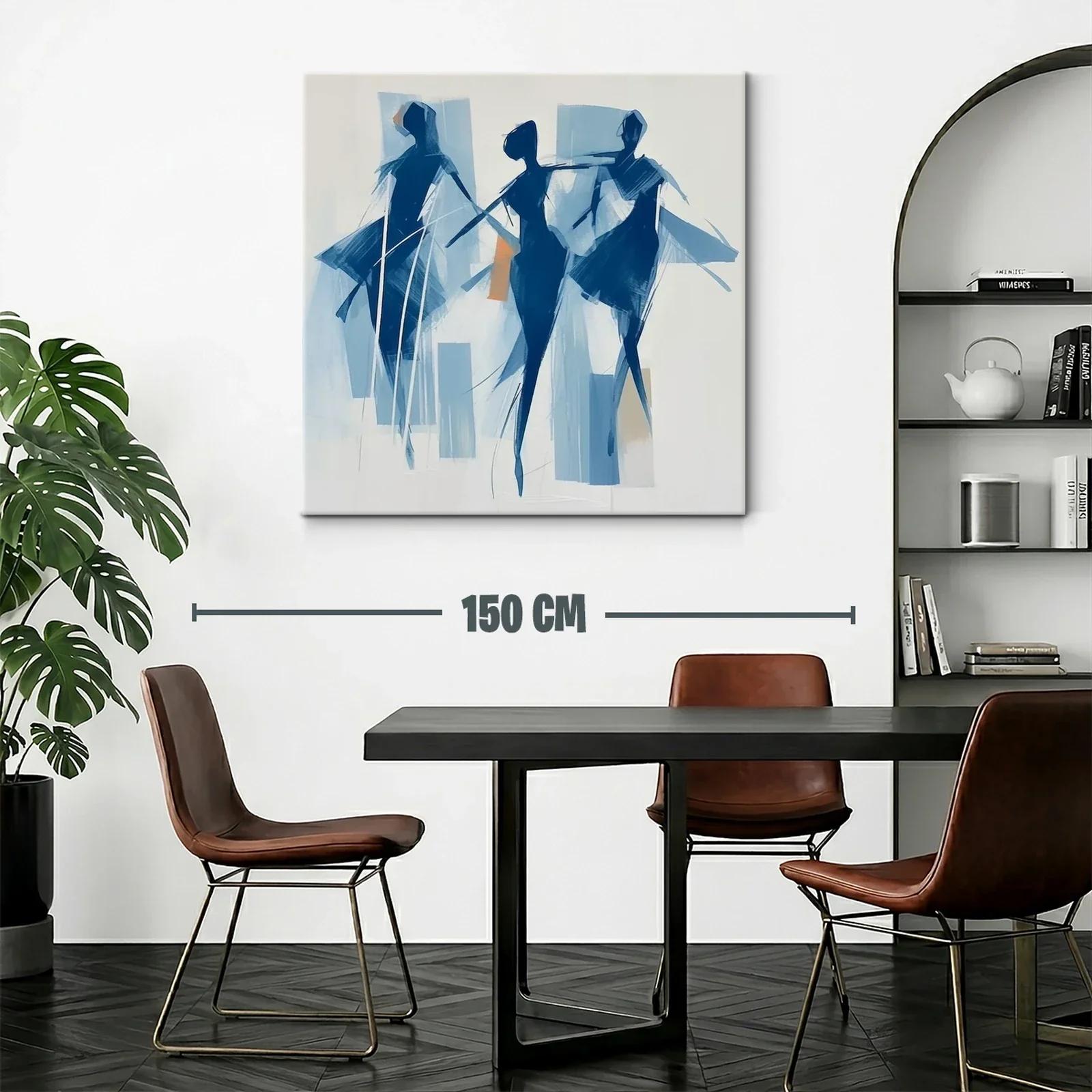 Danza abstracta en tonos azules y toques cálidos — miniatura 2