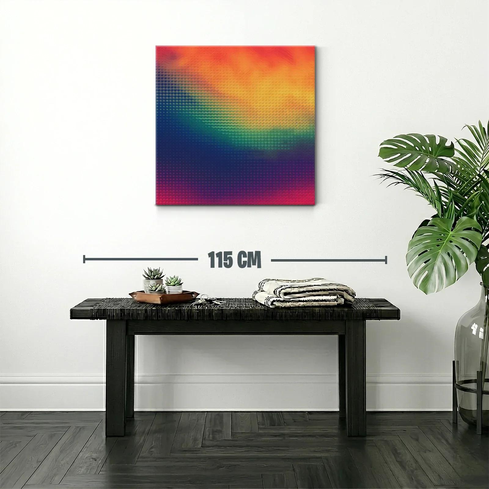 Cuadro abstracto moderno con patrones degradados y vibrantes — miniatura 2