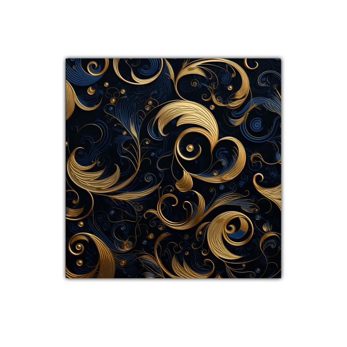 Diseño ornamental con elegantes detalles dorados y azules