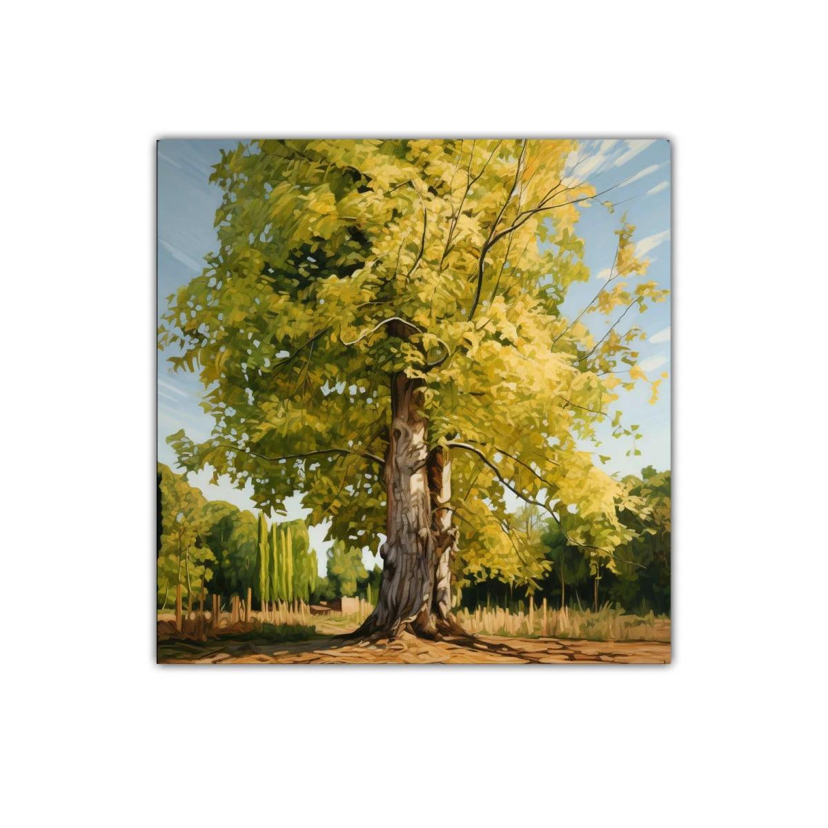 Árbol luminoso en paisaje campestre en tonos otoñales — imagen principal