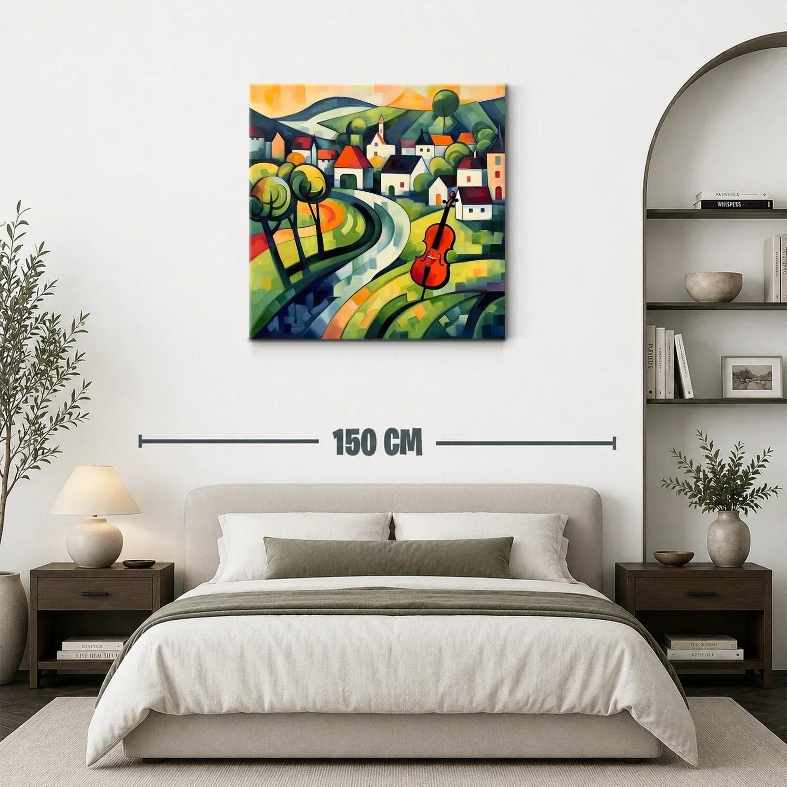 Paisaje con violonchelo en tonos vibrantes y curvas armoniosas — miniatura 3