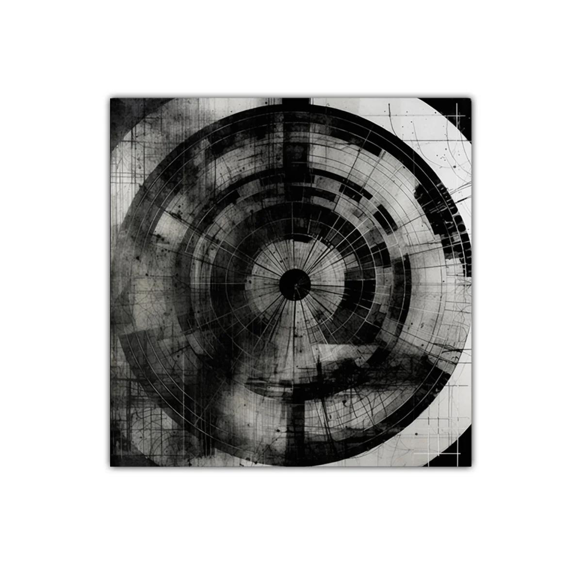 Diseño abstracto en círculos con tonos negros y grises — imagen principal