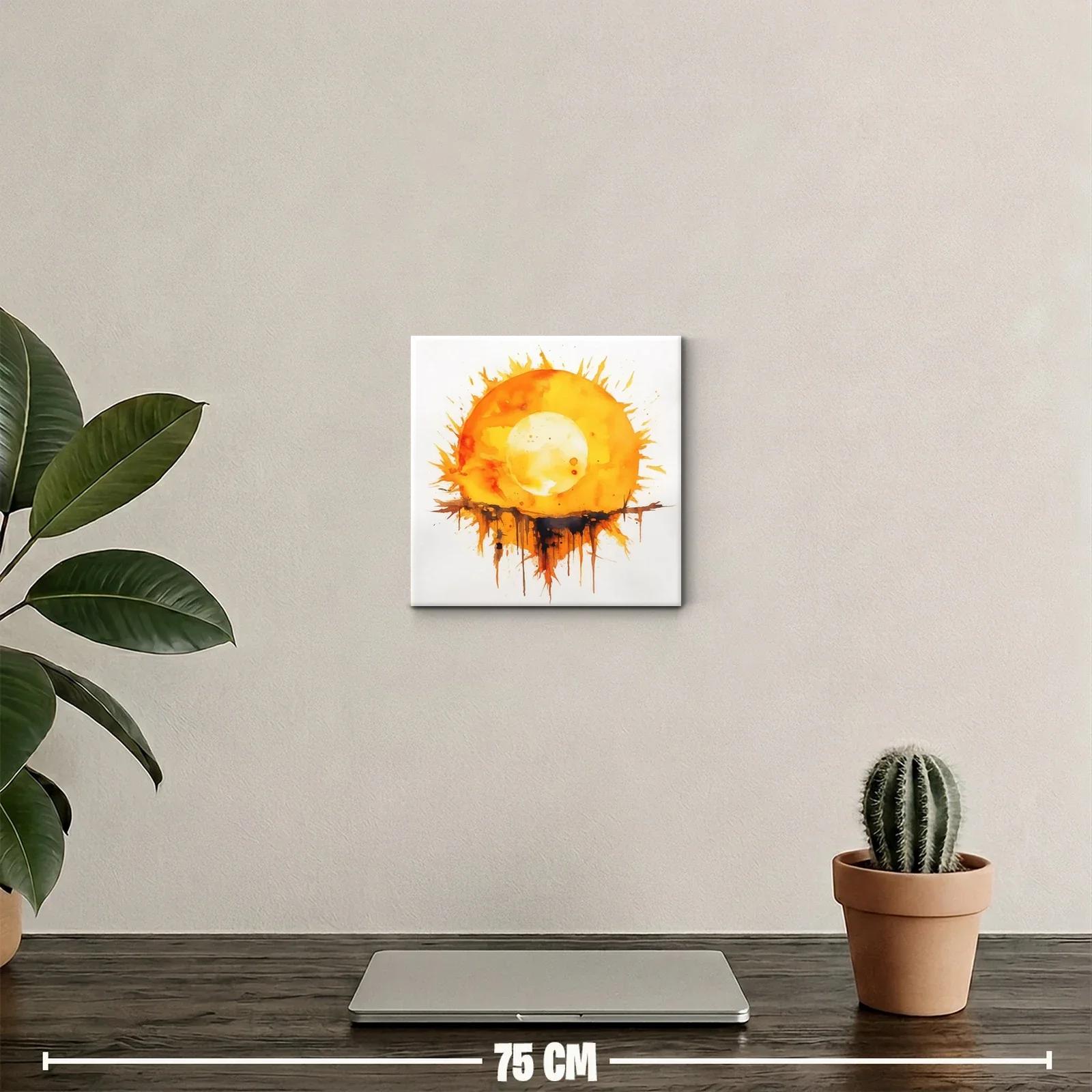 Cuadro Abstracto Sol Radiante con Efecto Acuarela — miniatura 2