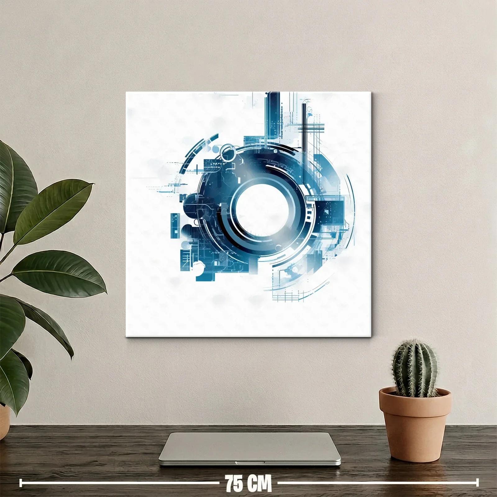 Composición abstracta circular en tonos azules y blanco — miniatura 2