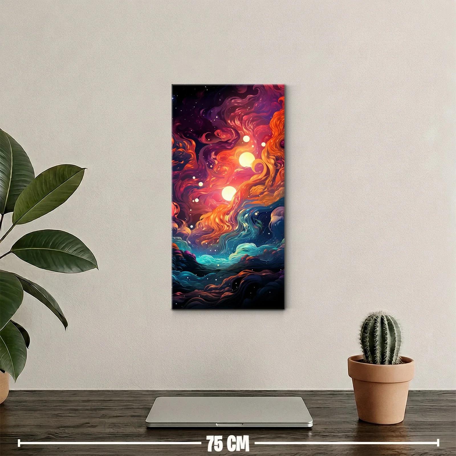 Cuadro nebulosa cósmica con esferas luminosas y remolinos intensos — miniatura 2