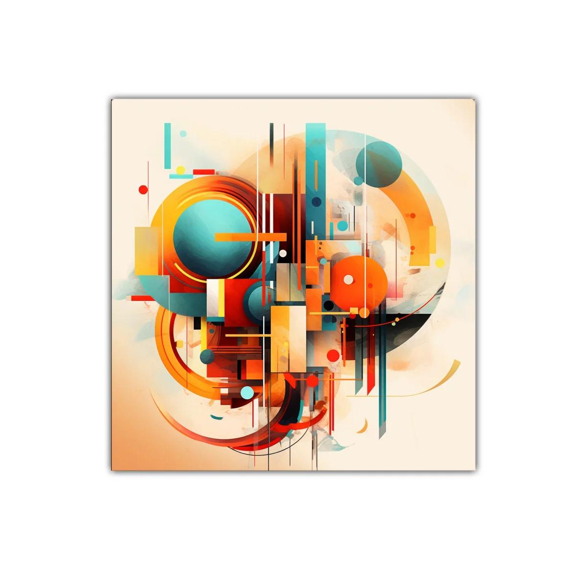 Cuadro abstracto con formas geométricas y colores vibrantes — imagen principal