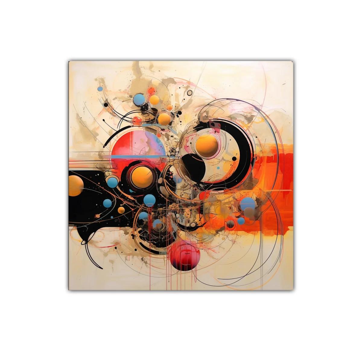 Cuadro abstracto con formas circulares y colores vibrantes — imagen principal