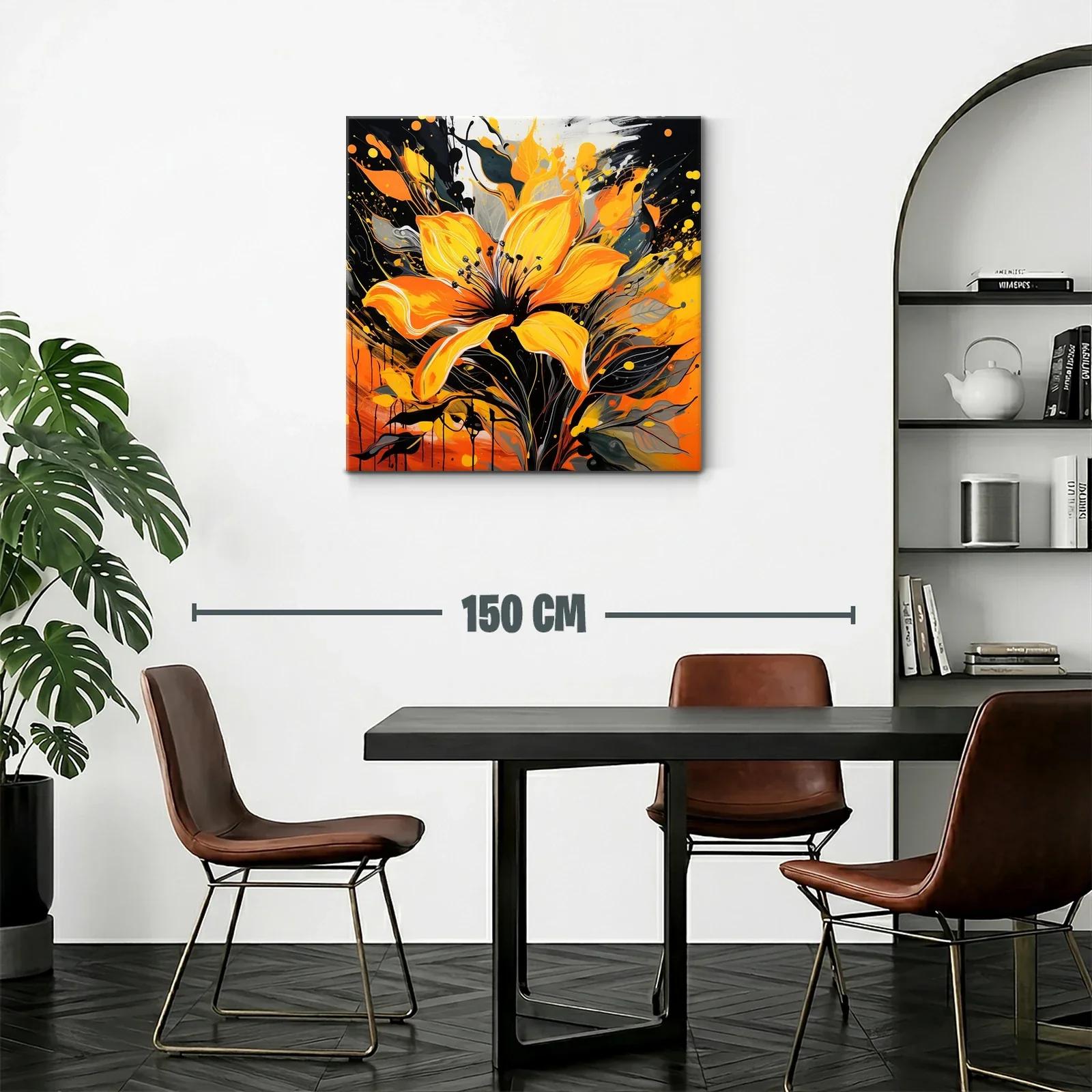 Flor vibrante con explosión de tonos naranja y negro — miniatura 2