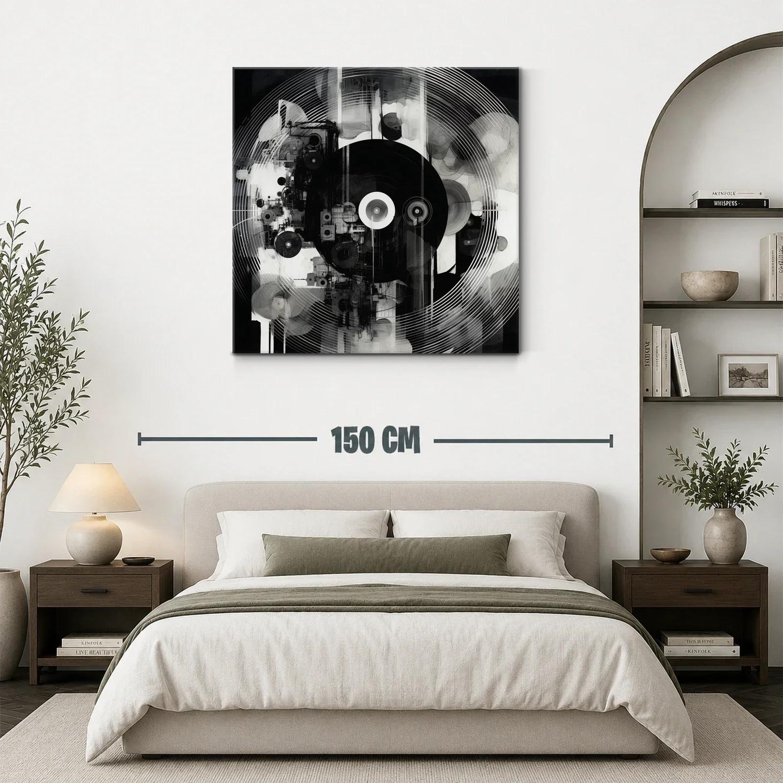 Arte abstracto moderno en contraste monocromo elegante — miniatura 3