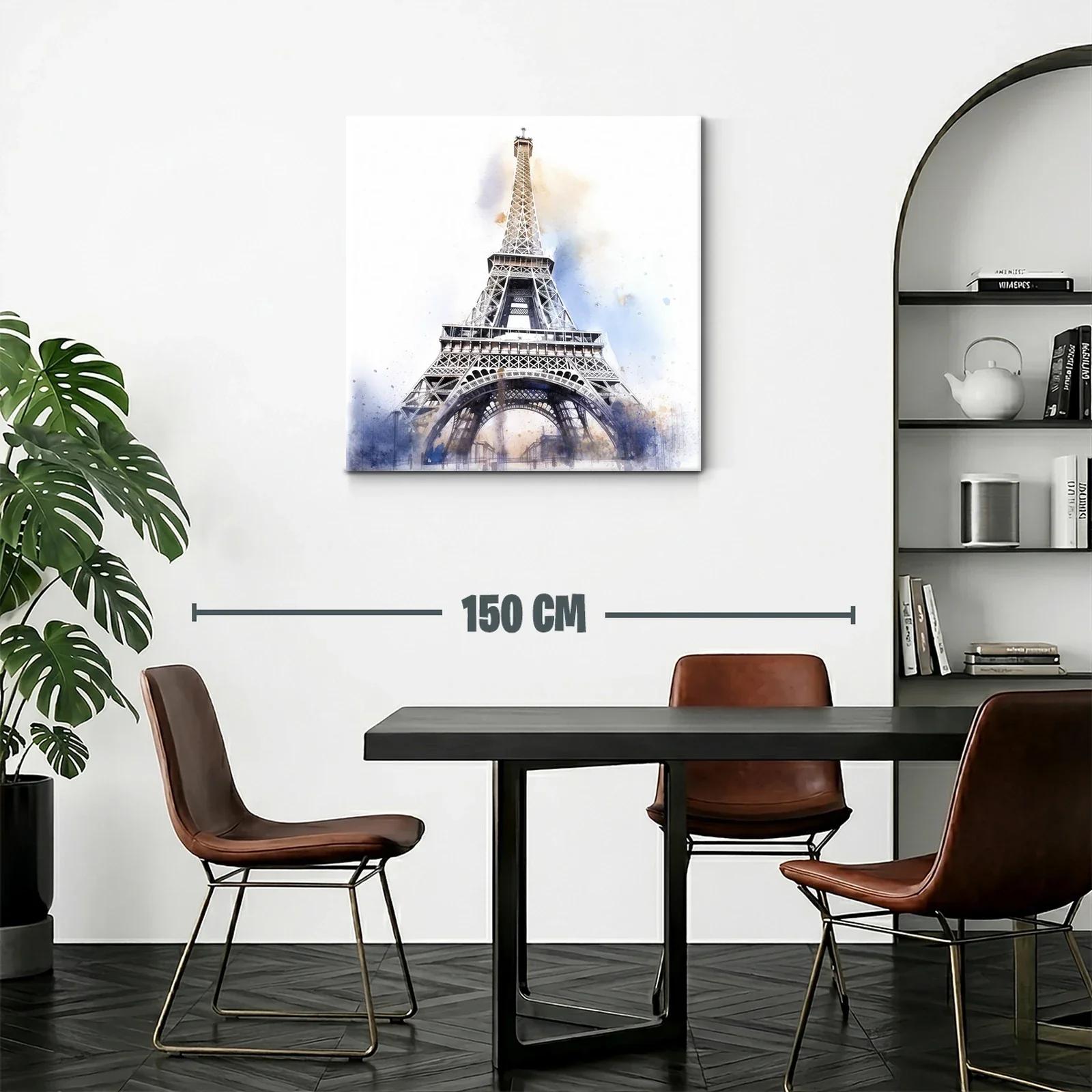 Perspectiva artística de la torre Eiffel en tonos suaves — miniatura 2