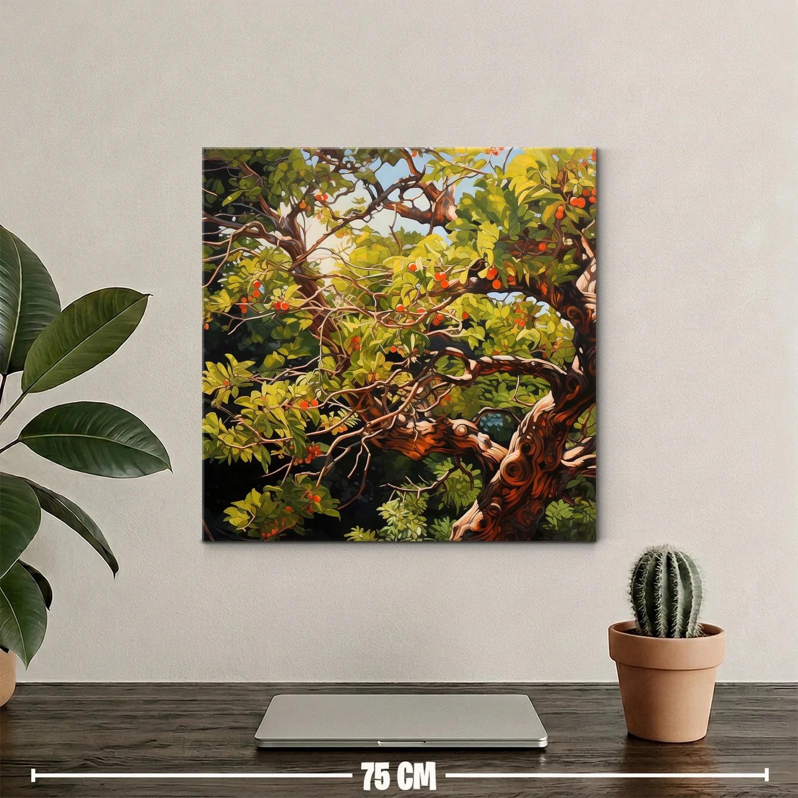 Cuadro de árbol frutal con ramas y follaje vibrante — miniatura 2