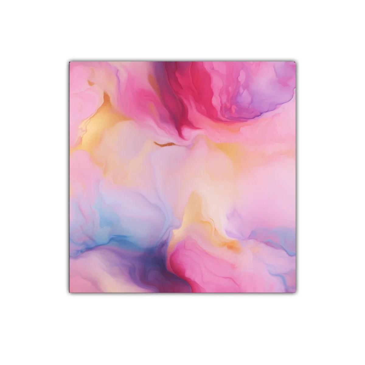 Cuadro abstracto con tonos rosas y dorados delicados — imagen principal