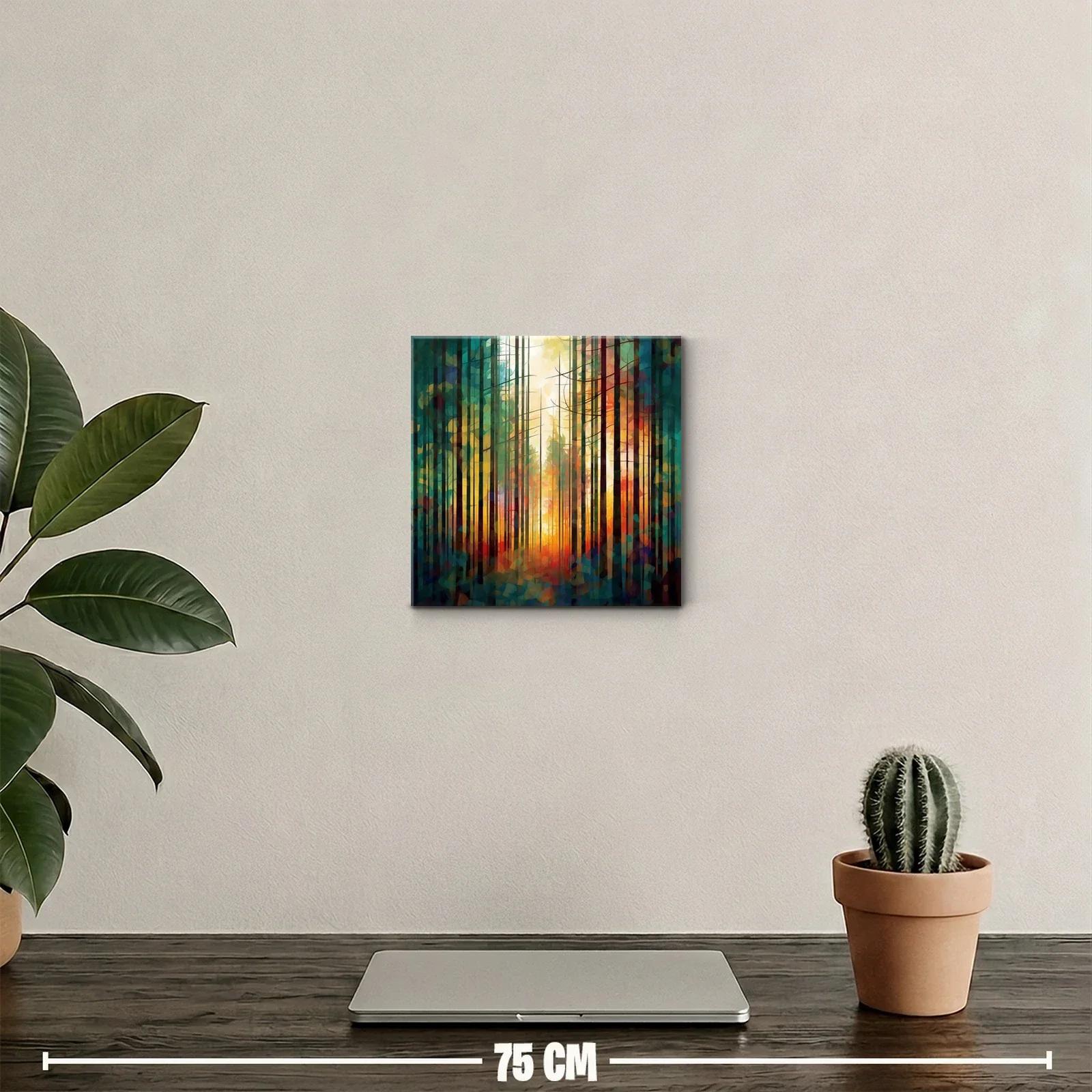Bosque abstracto con luz cálida y colores vibrantes — miniatura 2