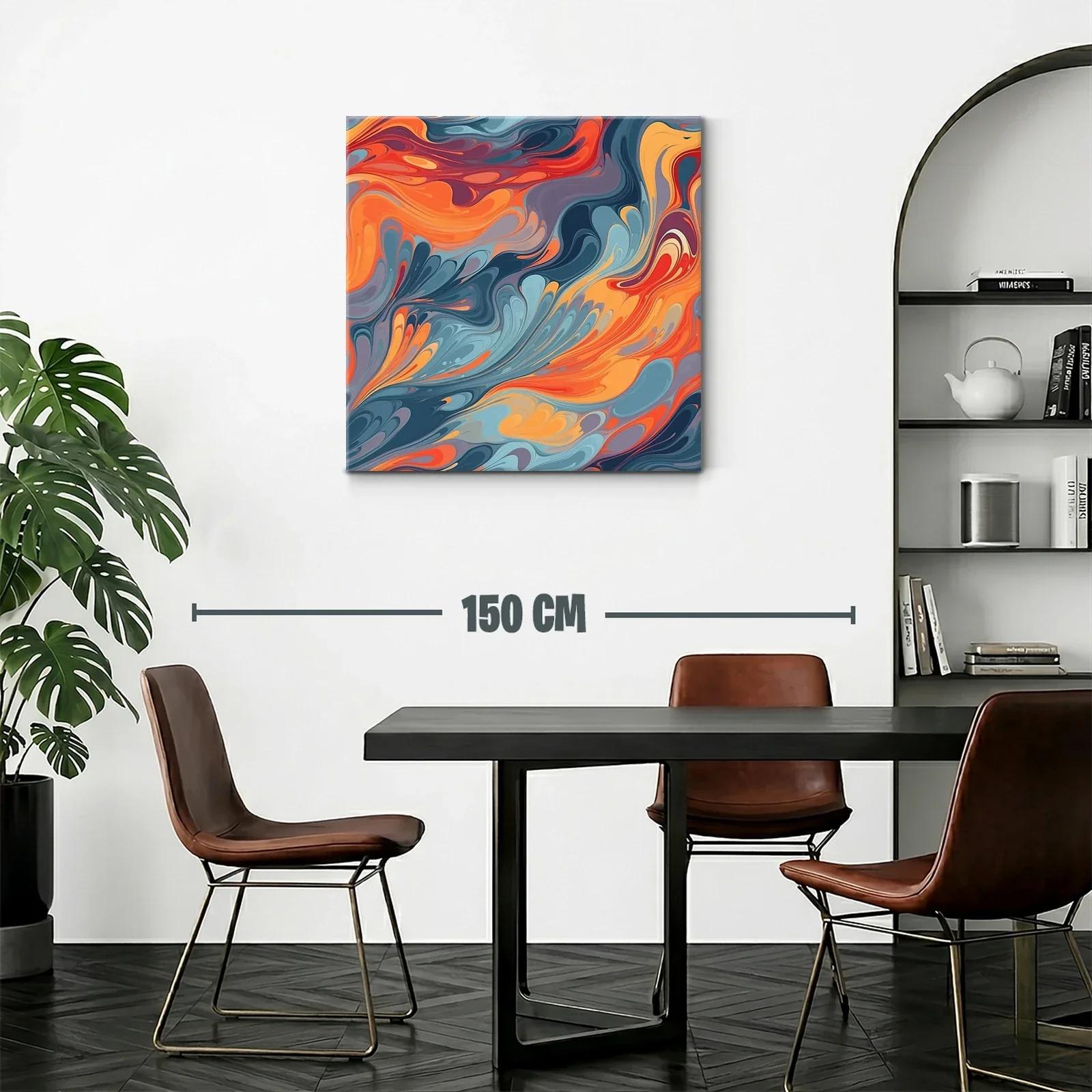 Arte abstracto con flujo vibrante en tonos cálidos y fríos — miniatura 2