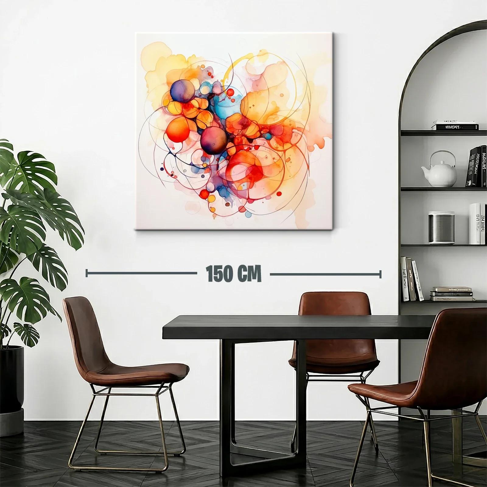 Composición abstracta con esferas en tonos cálidos y fríos — miniatura 2