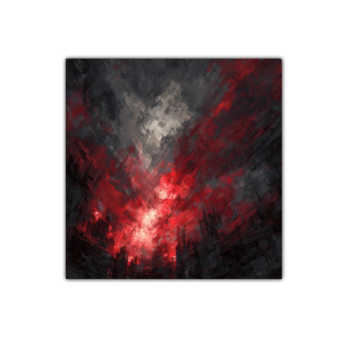 Impactante explosión de luces rojas y sombras urbanas