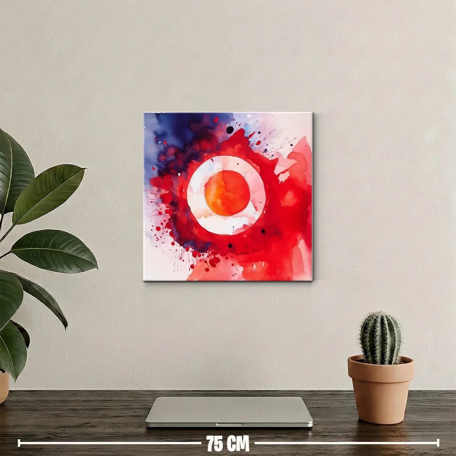 Composición abstracta con círculos en tonos rojos vibrantes — miniatura 2
