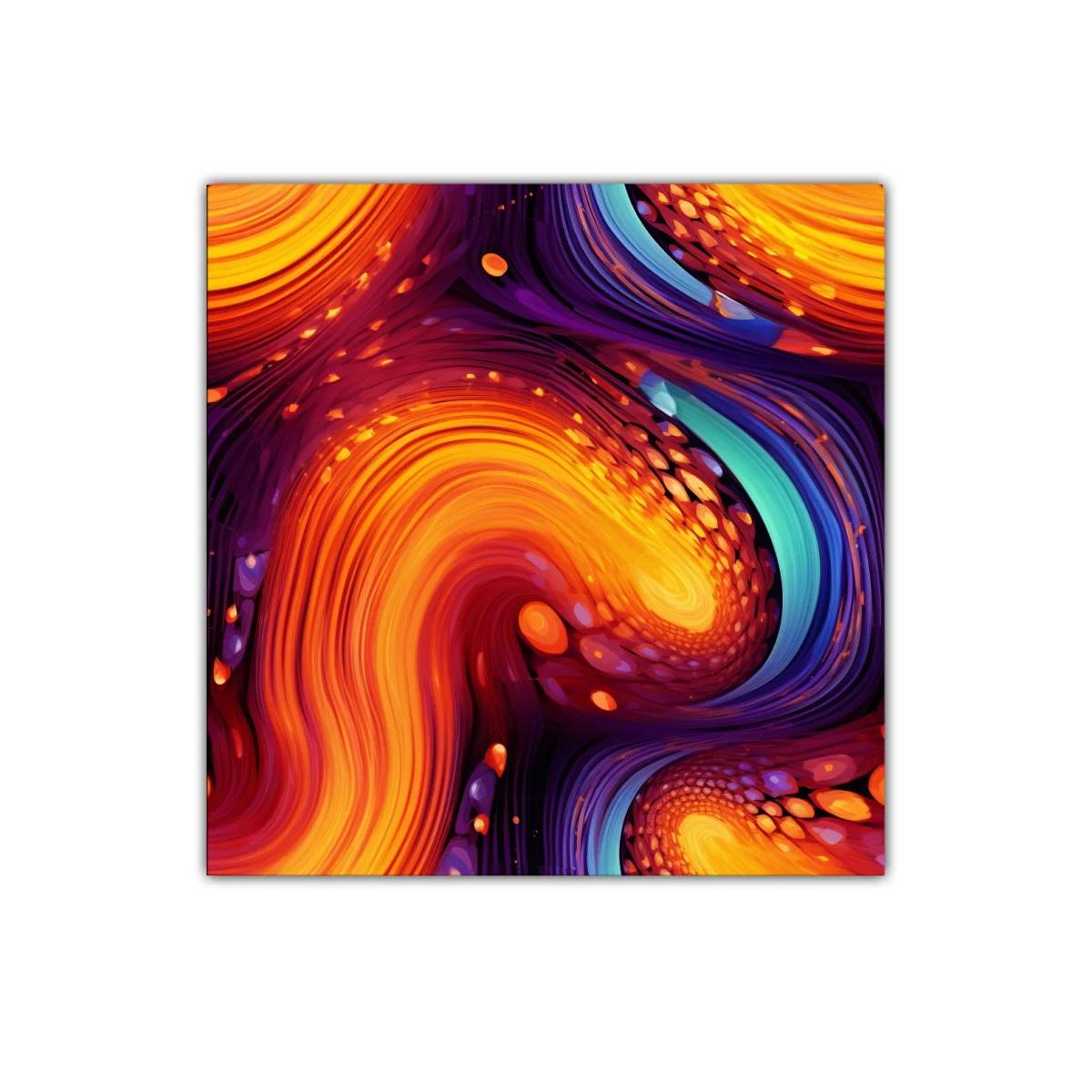 Cuadro abstracto con vibrantes remolinos en tonos cálidos — imagen principal
