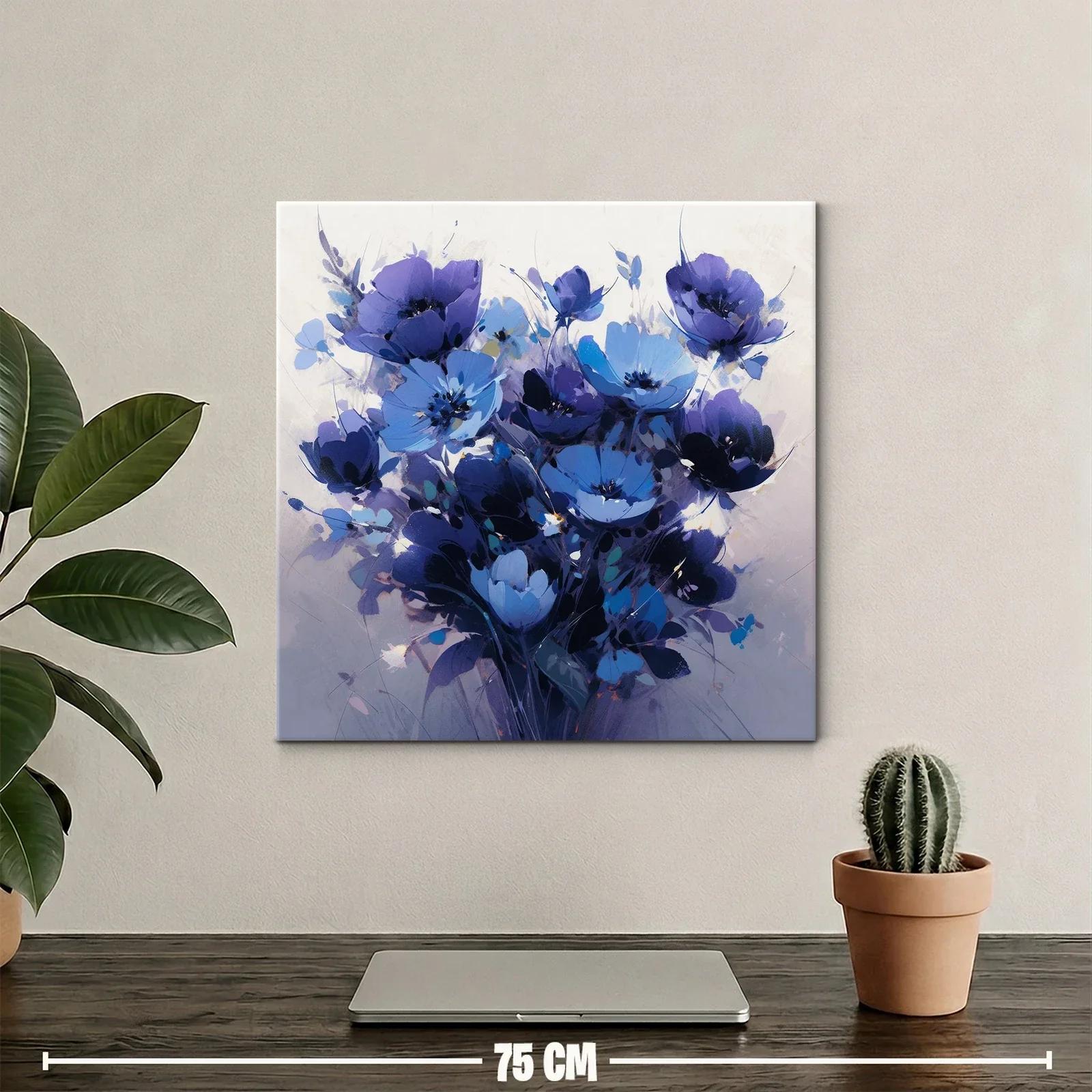 Ramo de flores azules vibrantes con toque artístico — miniatura 2