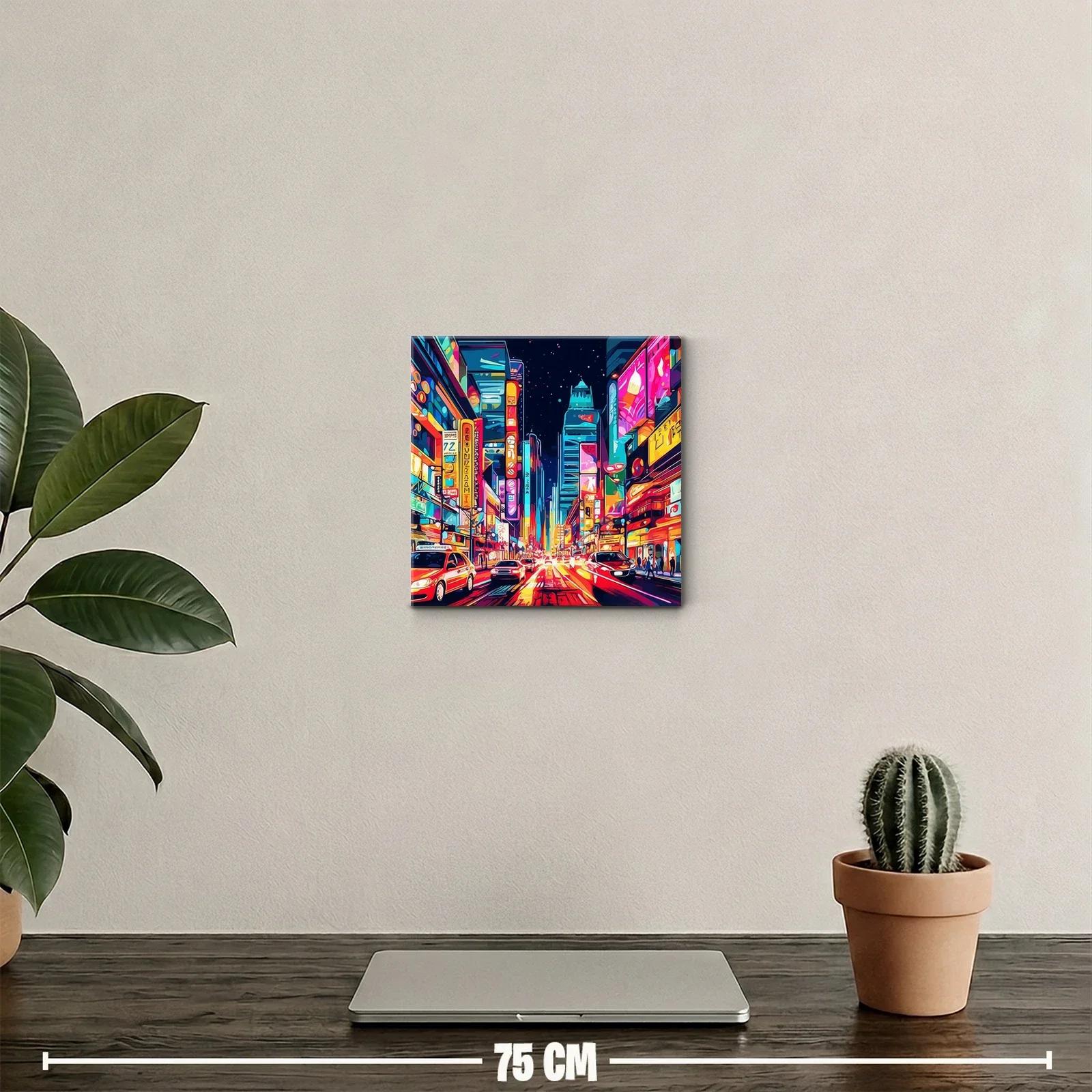 Luces vibrantes de ciudad nocturna en arte moderno — miniatura 2