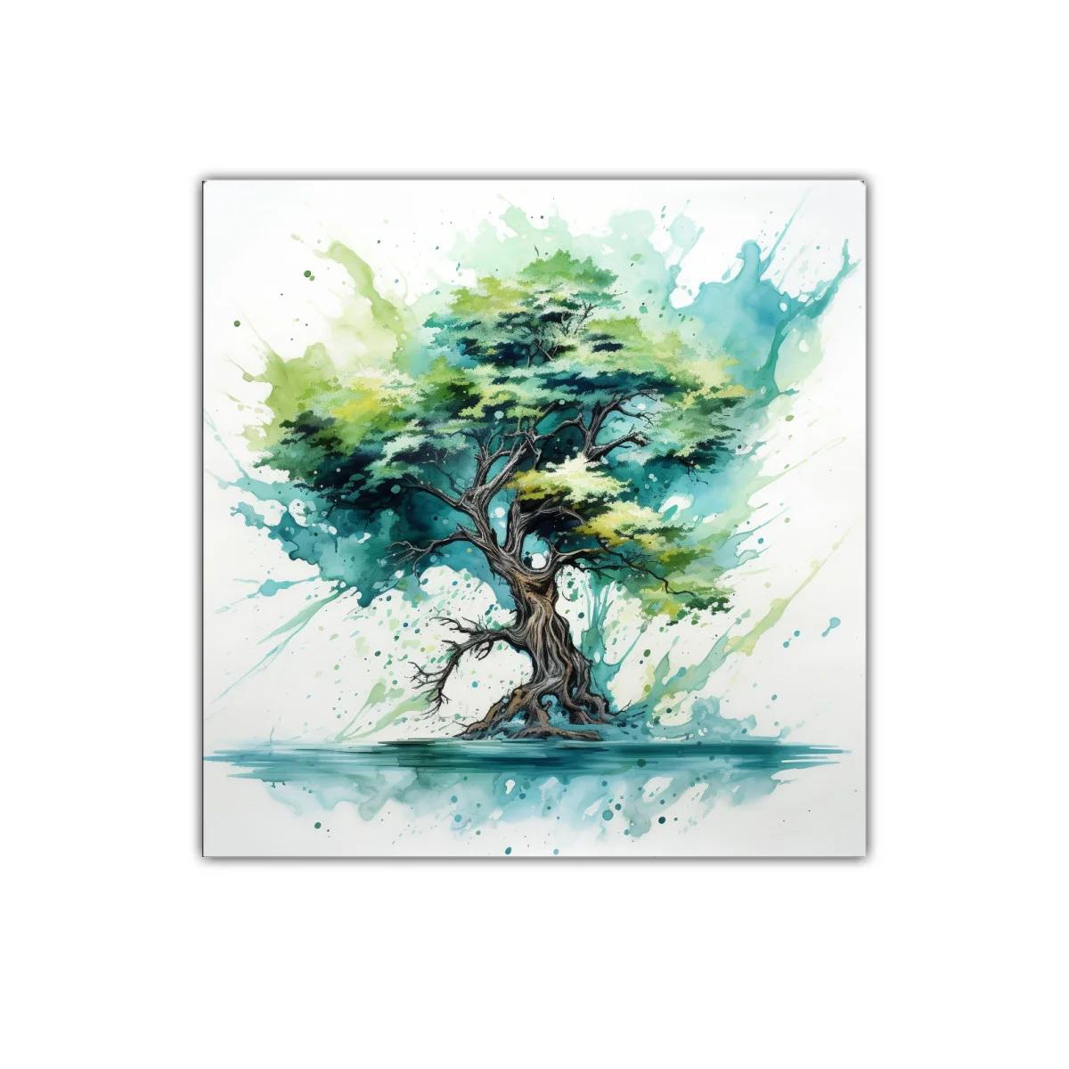 Árbol vibrante con tonos verdes y azules — imagen principal