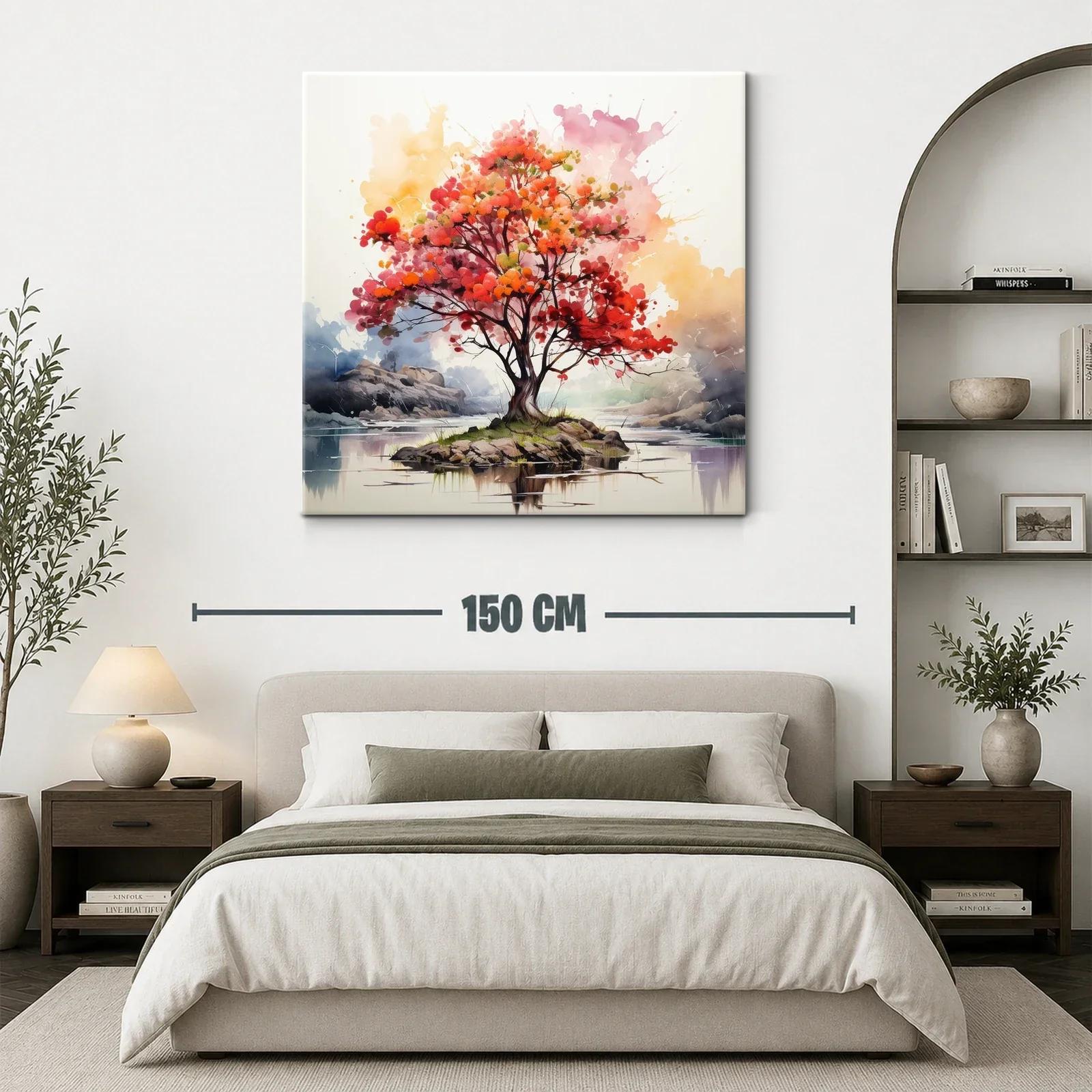 Árbol solitario con follaje vibrante en paisaje sereno — miniatura 3