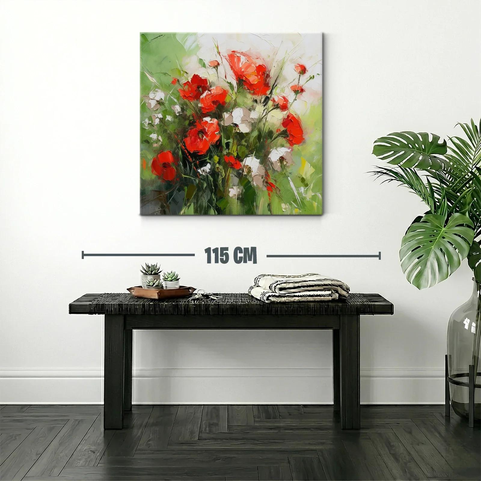 Cuadro floral vibrante con amapolas y naturaleza fresca — miniatura 2