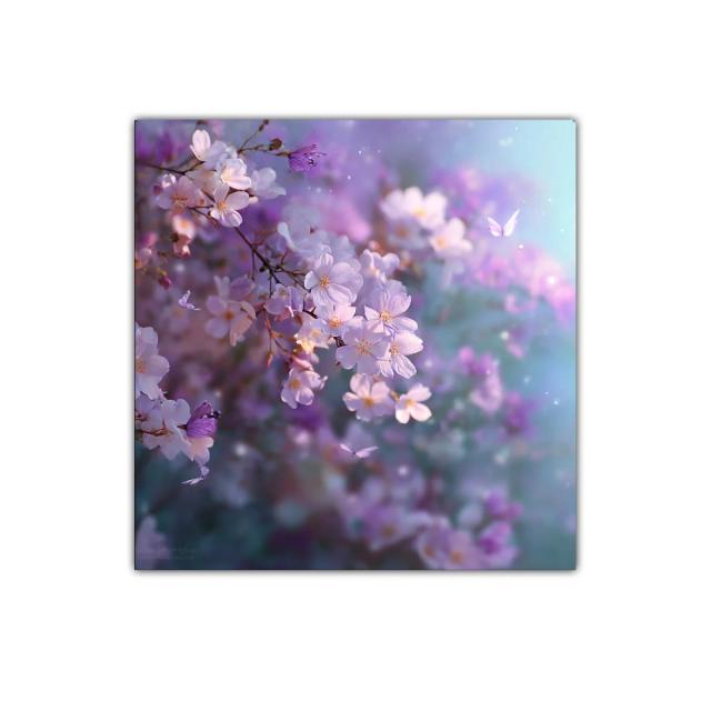 Flores delicadas en tonos lavanda y azul suave