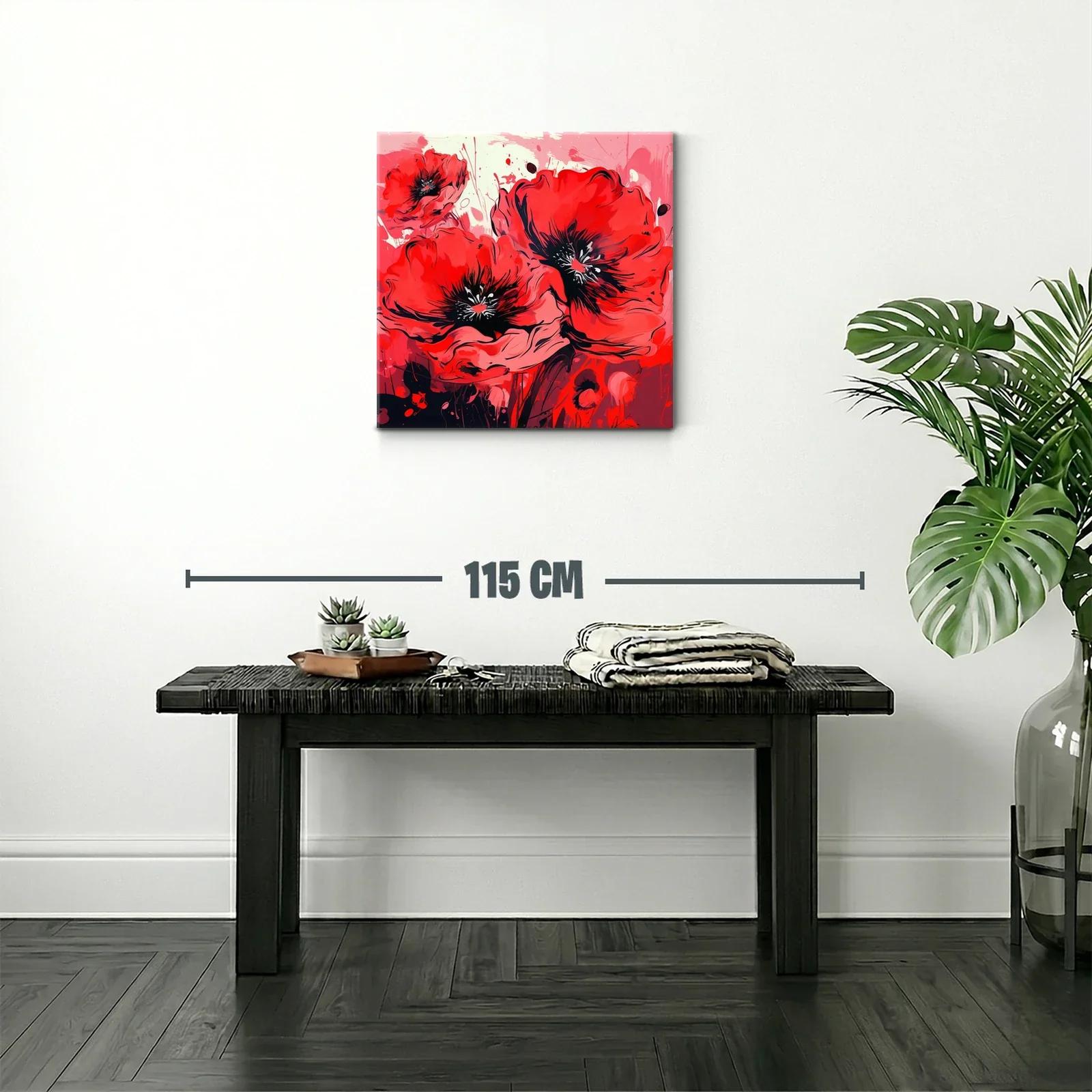 Vibrante composición de amapolas rojas con contrastes intensos — miniatura 2