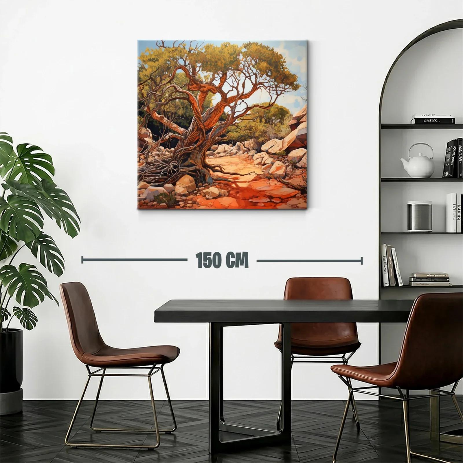 Paisaje natural con árbol antiguo y caminos entre rocas — miniatura 2