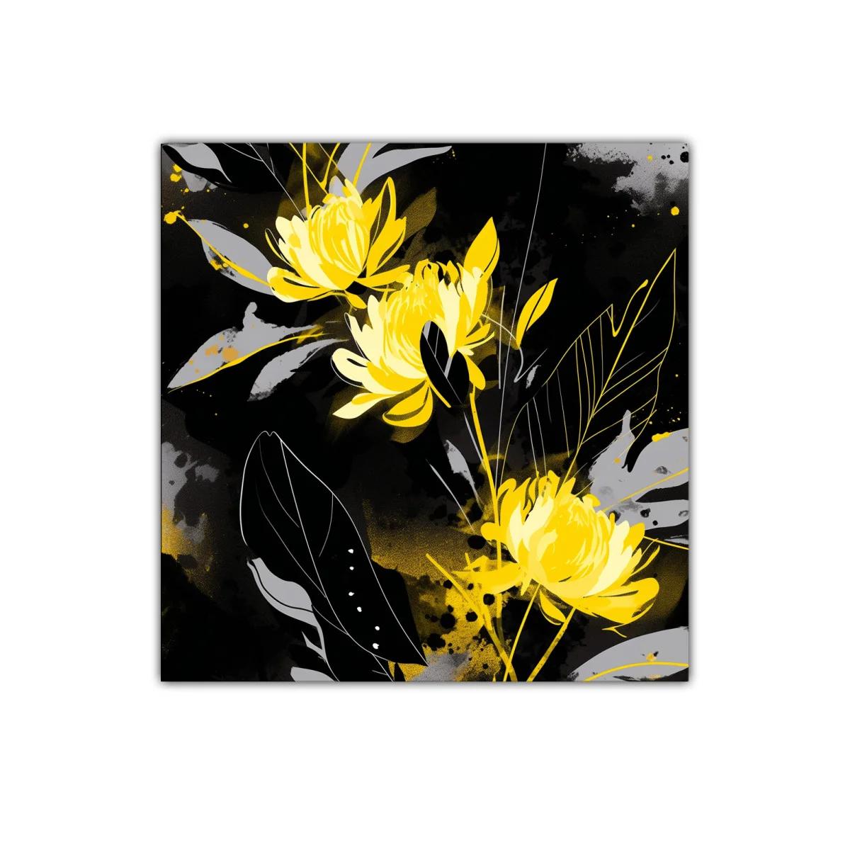 Flores amarillas vibrantes sobre fondo oscuro elegante — imagen principal