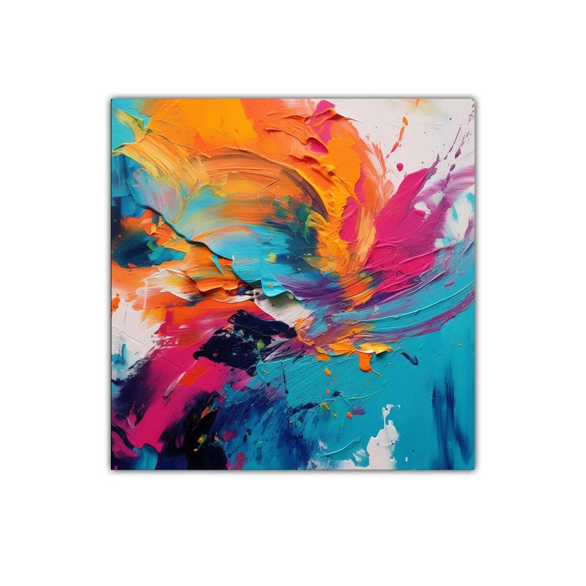 Cuadro abstracto con explosión de colores vibrantes — imagen principal