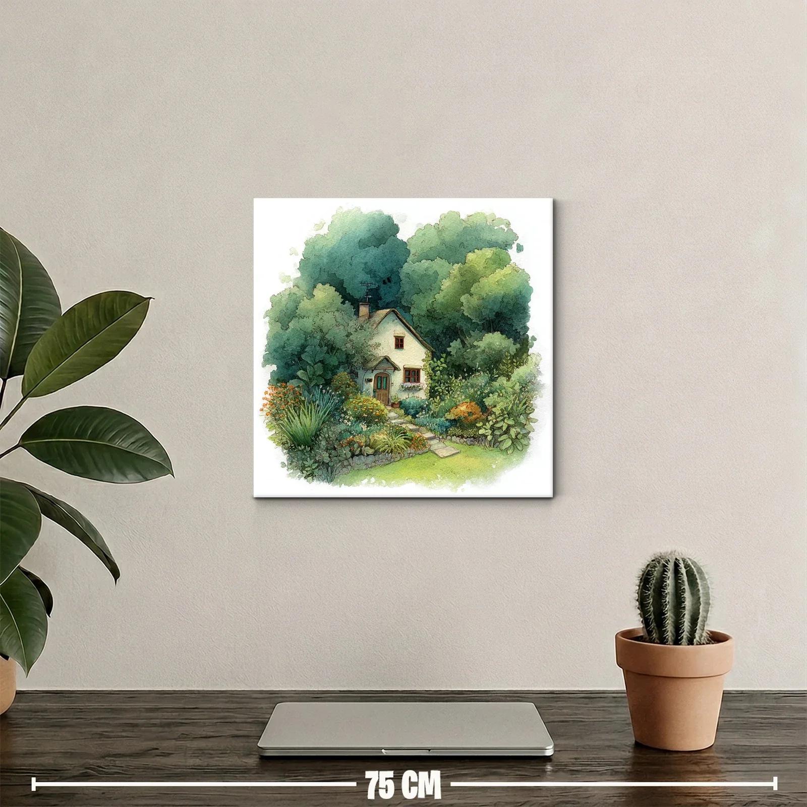 Paisaje de casa rural rodeada de jardín exuberante — miniatura 2