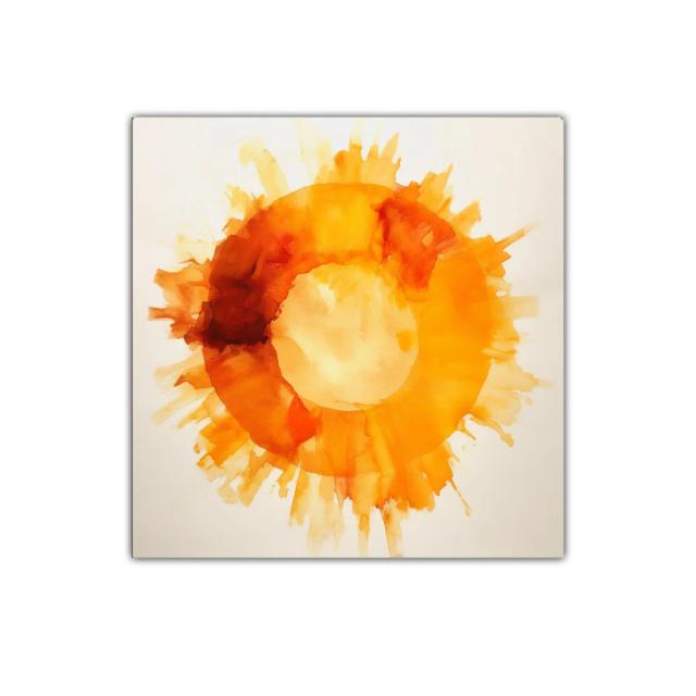 Explosión circular en tonos cálidos anaranjados y amarillos