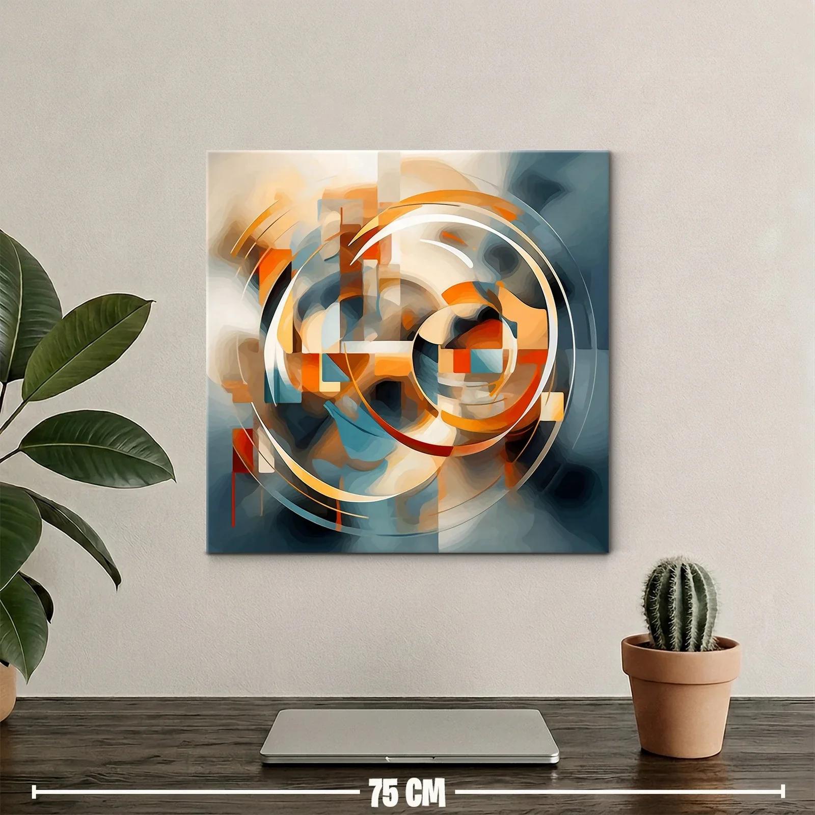 Composición abstracta con formas circulares y tonos cálidos — miniatura 2