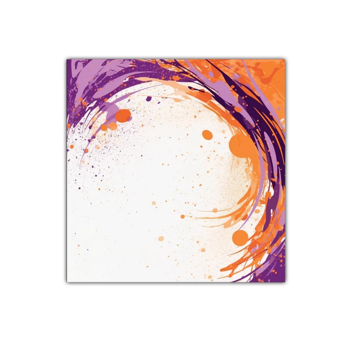 Cuadro decorativo con diseño abstracto en tonos naranja y púrpura — imagen principal
