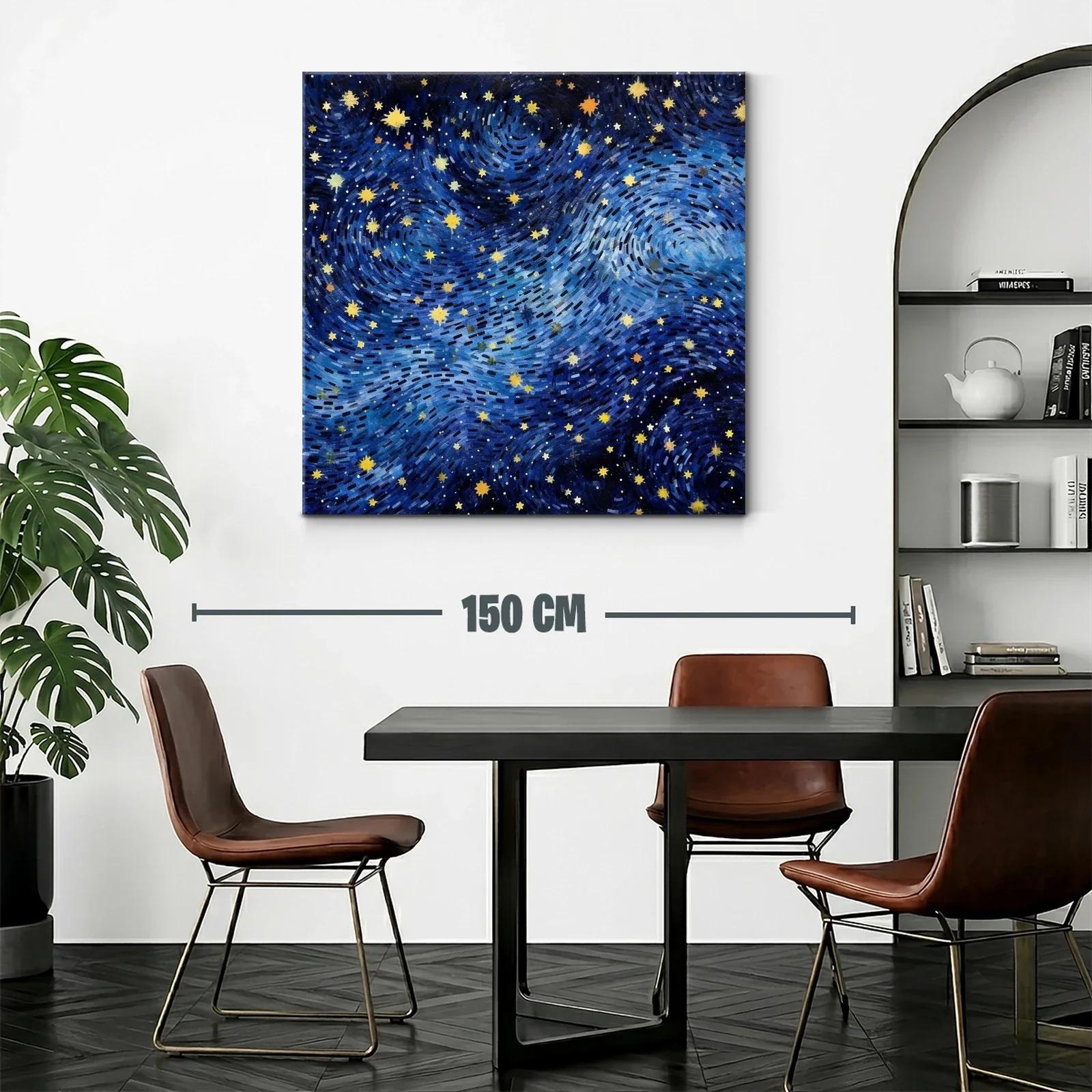 Cuadro con cielo estrellado vibrante y dinámico — miniatura 2