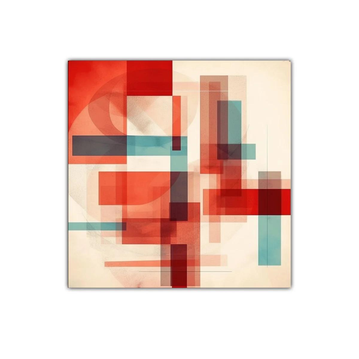 Composición abstracta con formas geométricas en tonos cálidos
