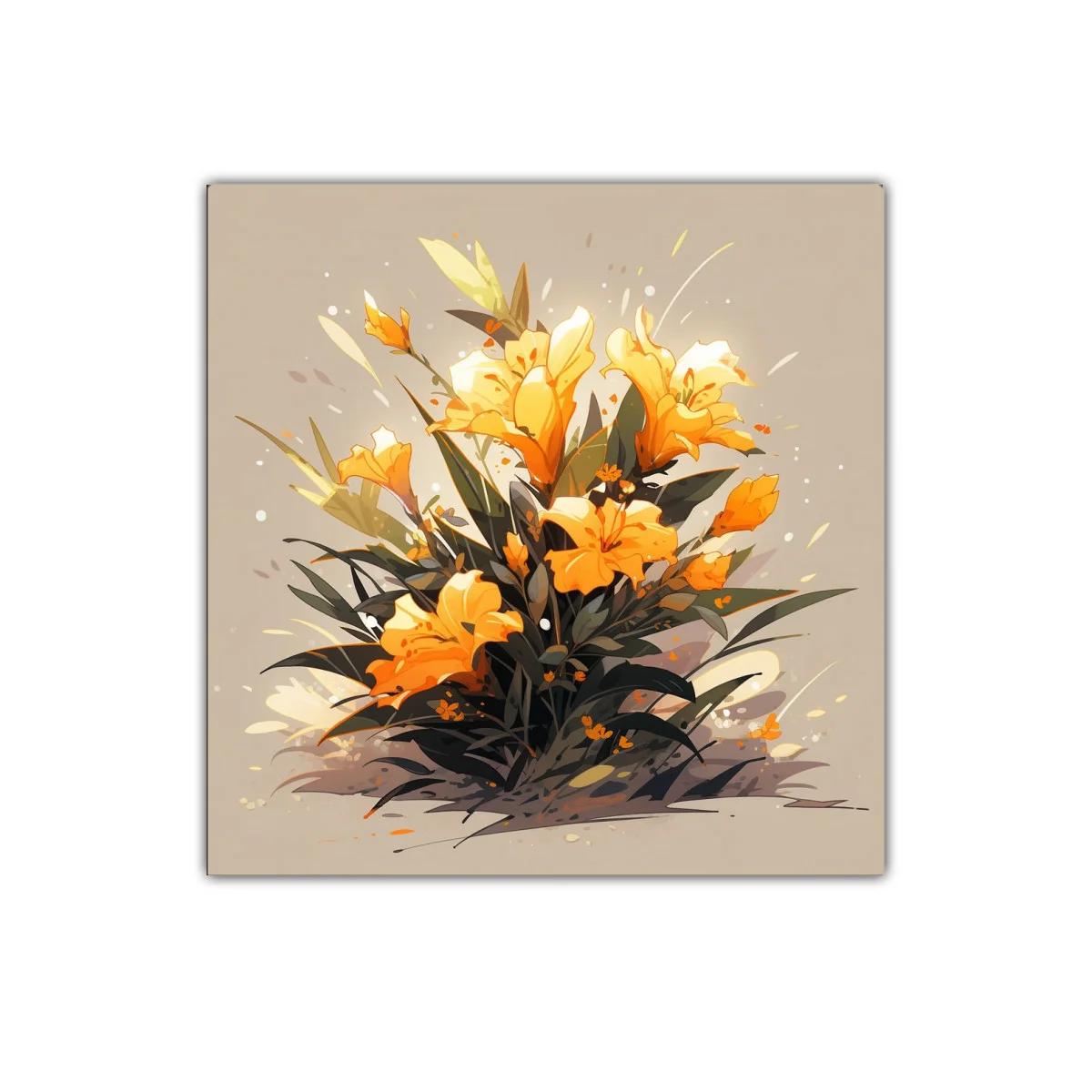 Cuadro decorativo con ramo de flores amarillas vibrantes — imagen principal