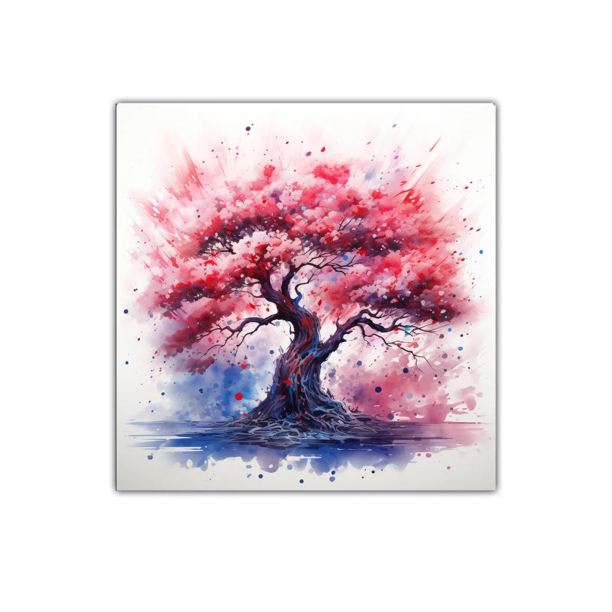 Árbol vibrante con tonos rosados y lilas llenos de vida