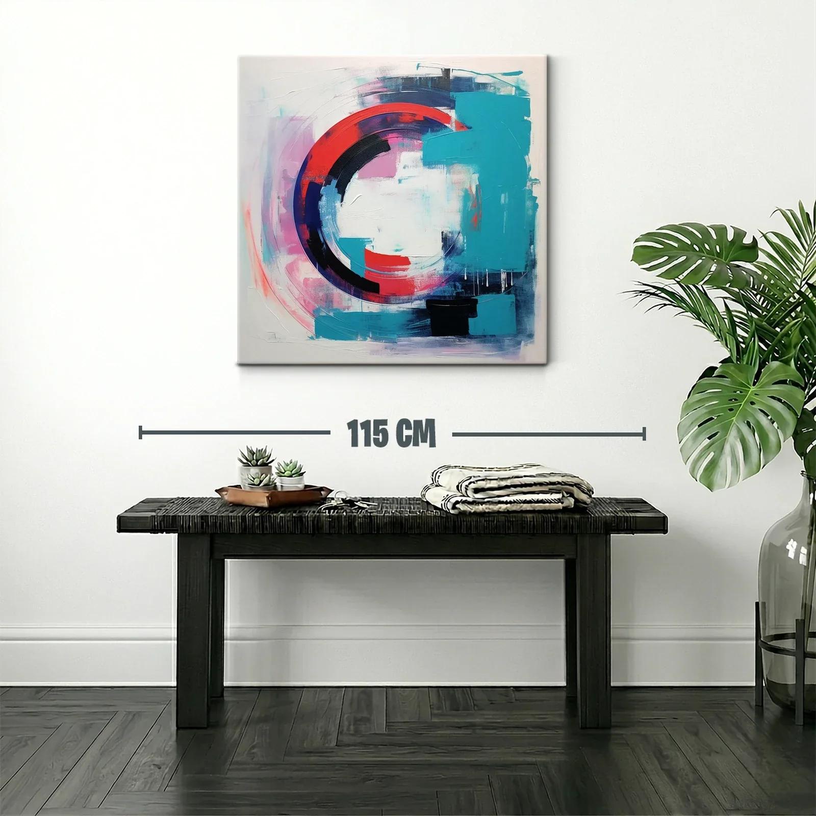 Composición abstracta con formas circulares en tonos vibrantes — miniatura 2