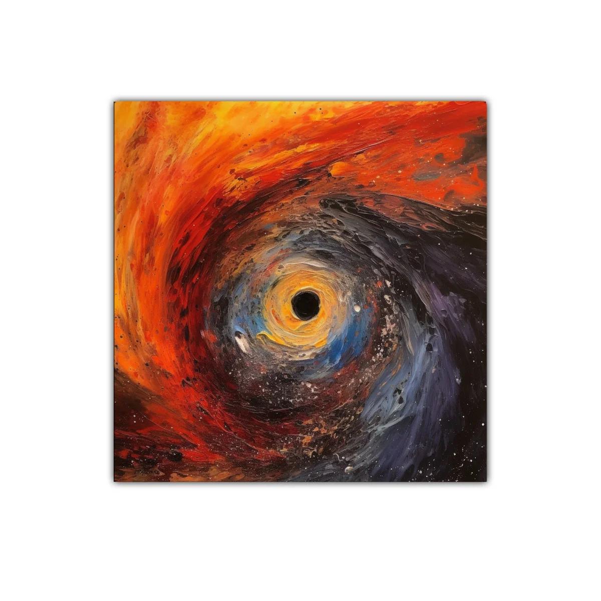 Cuadro abstracto de remolino cósmico en tonos intensos — miniatura 1