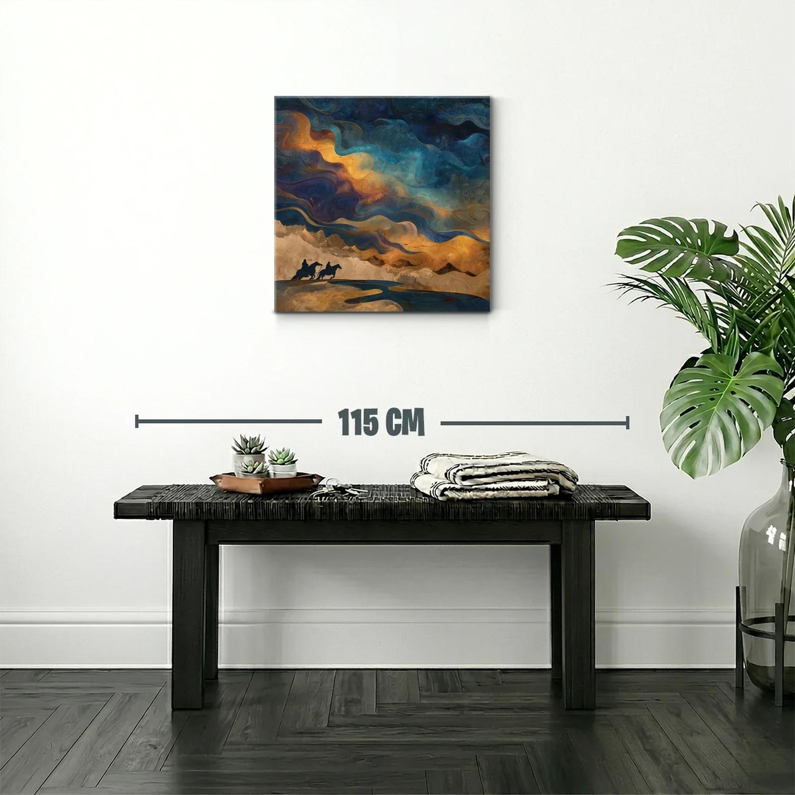 Paisaje onírico con jinetes bajo un cielo vibrante — miniatura 2