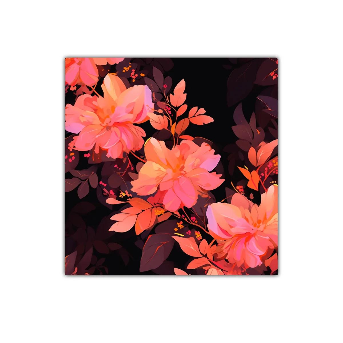 Cuadro decorativo con flores vibrantes en tonos cálidos — imagen principal