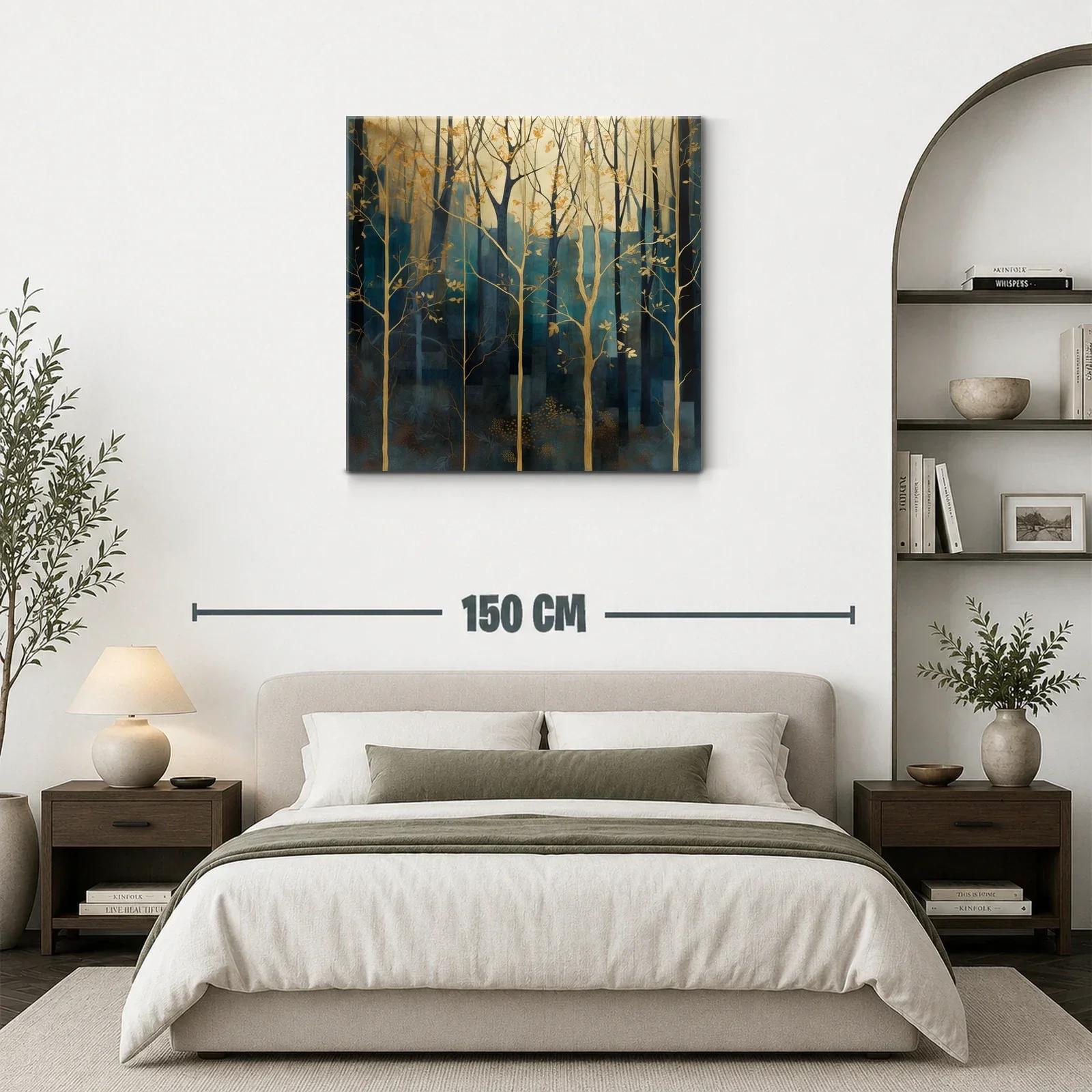 Bosque encantado con tonos dorados y azul profundo — miniatura 3