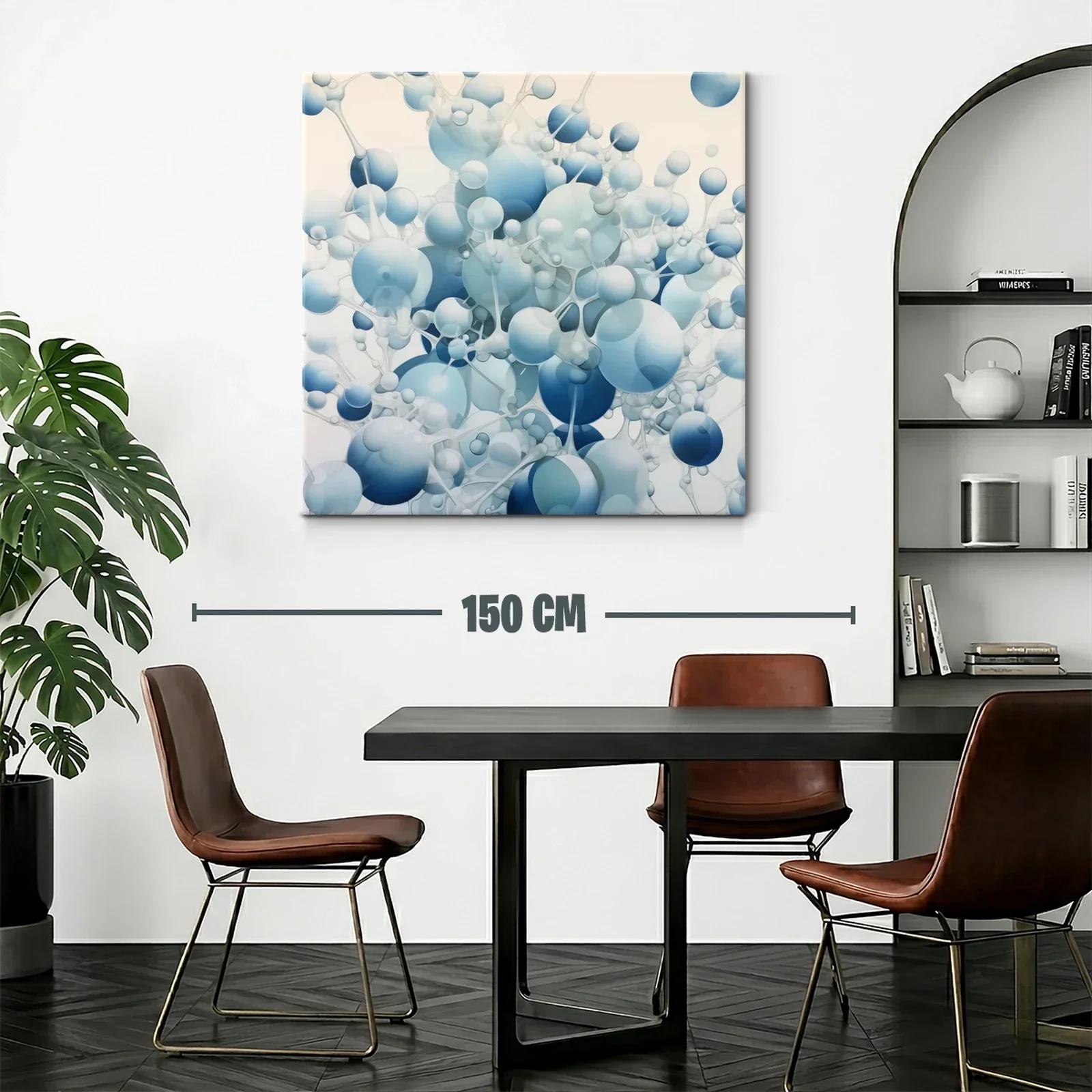 Composición abstracta con esferas en tonos azules y grises — miniatura 2