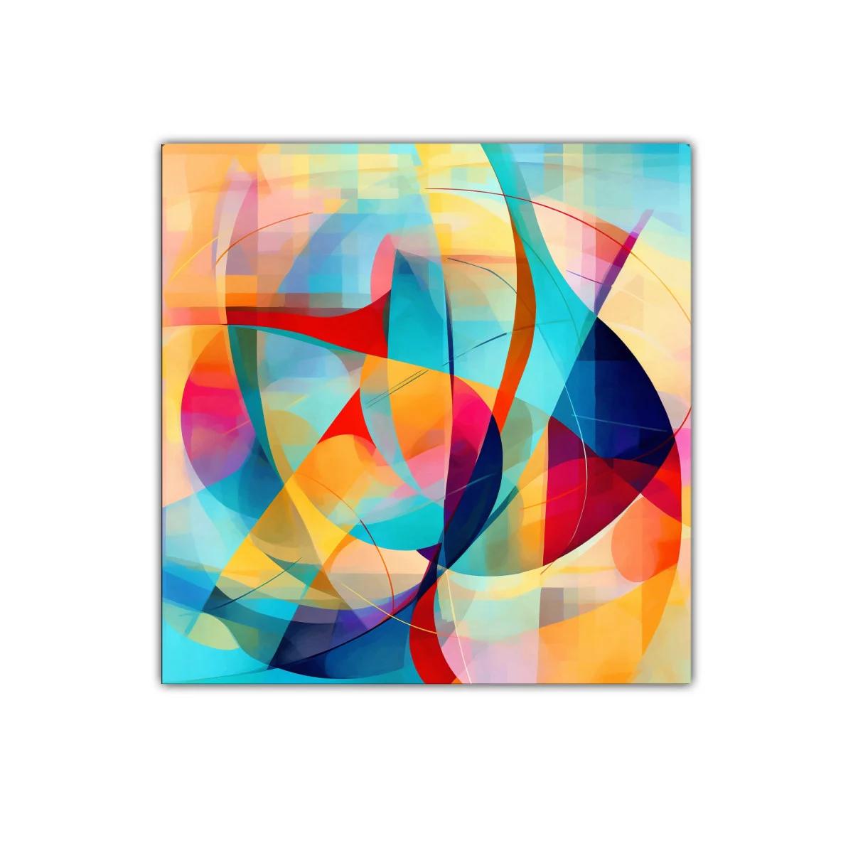 Cuadro abstracto con vibrantes formas y colores dinámicos — imagen principal