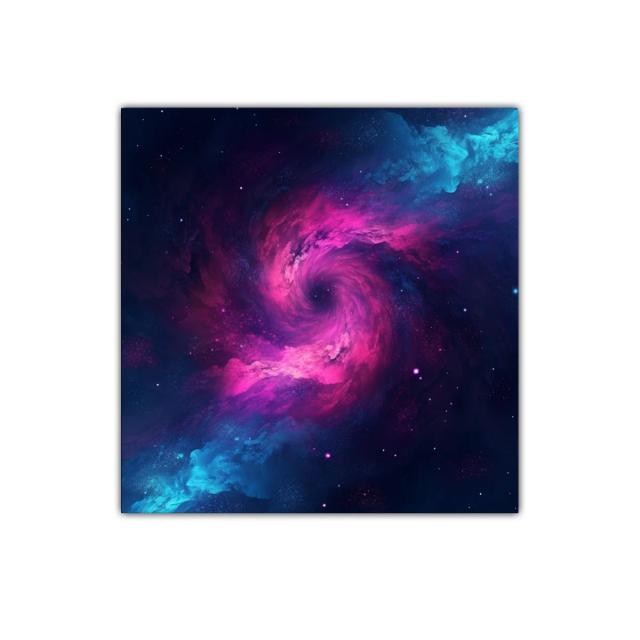Explosión Cósmica en Tonos Vivos de Azul y Rosa