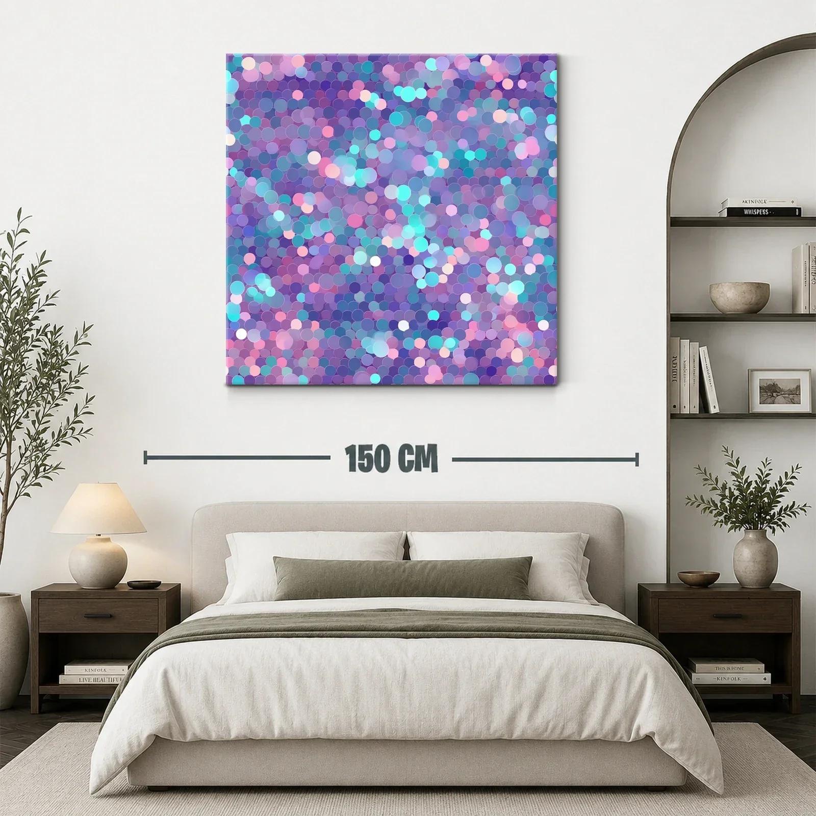 Cuadro abstracto con patrones circulares en tonos pastel — miniatura 3